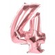 BALLON CHIFFRE 4 OR ROSE 86CM