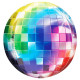 BALLON ALU DISCO 40CM MULTICOLORE