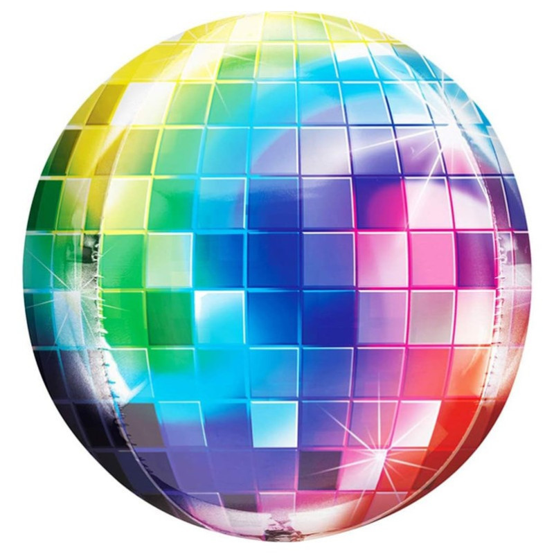 BALLON ALU DISCO 40CM MULTICOLORE