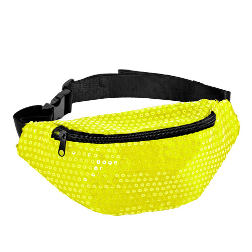 SAC CEINTURE A PAILETTES JAUNE