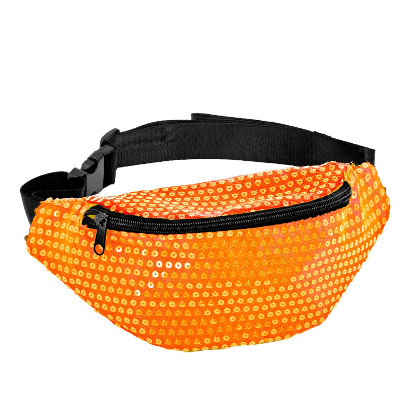 SAC CEINTURE A PAILETTES ORANGE