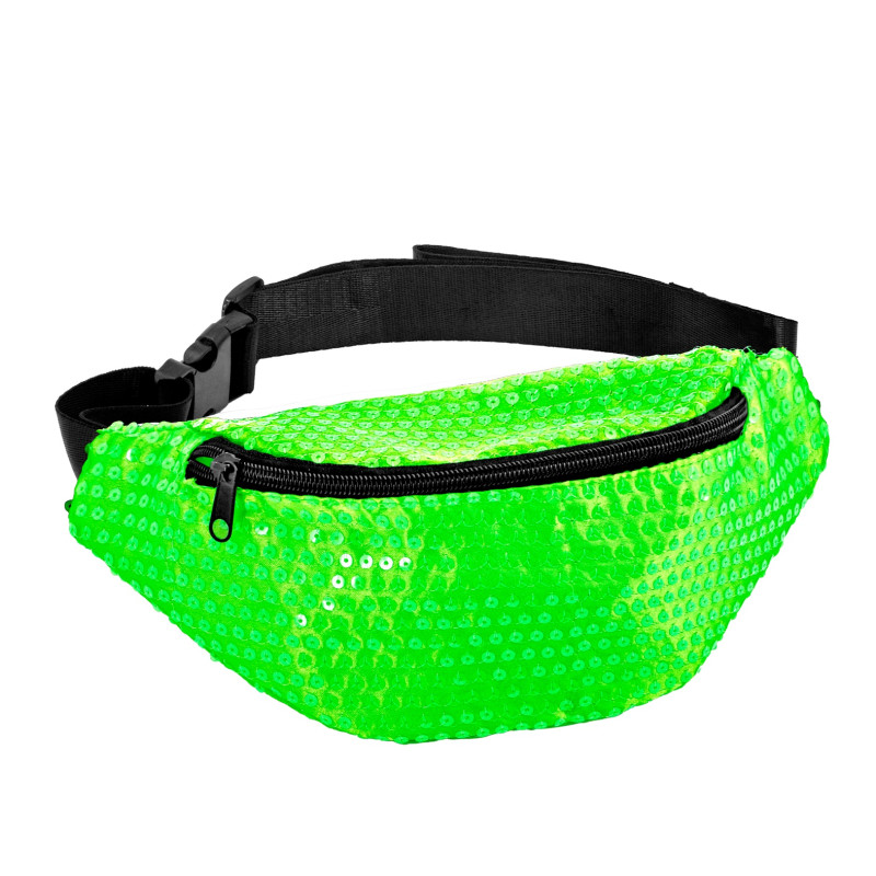 SAC CEINTURE A PAILETTES VERT