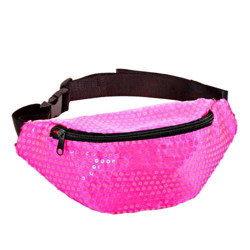 SAC CEINTURE A PAILETTES ROSE
