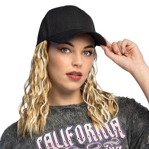 CASQUETTE ET PERRUQUE CASEY NOIR/BLOND
