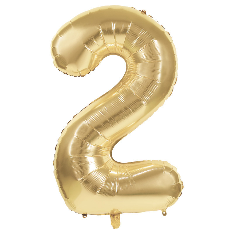 BALLON CHIFFRE 2 OR 86CM
