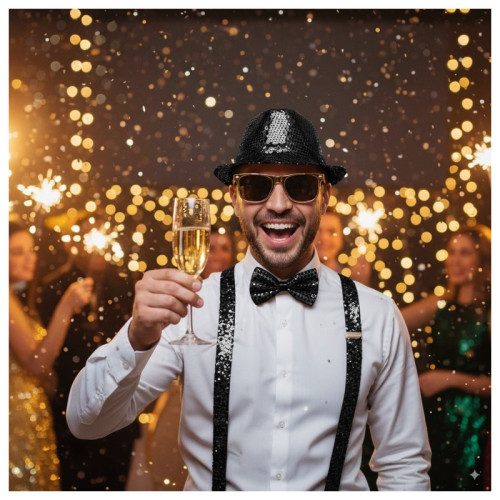 SET 4 PIÈCES SEQUIN NOIR