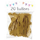 20 BALLONS LATEX OR 25 CM