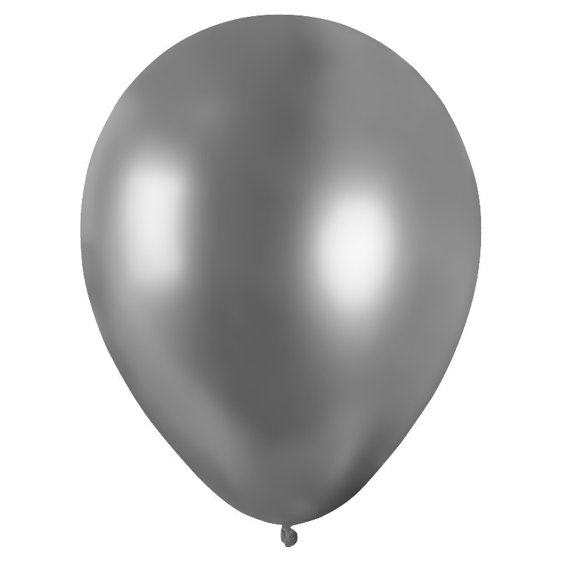 6 BALLONS METAL ARGENT 30CM