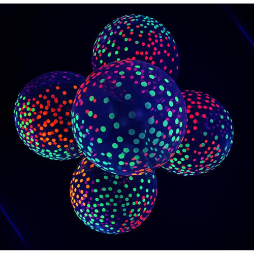 10 BALLONS FLUO NEON UV DOTS