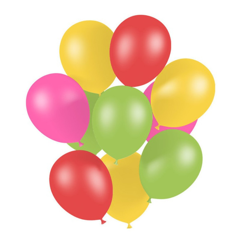 20 BALLONS FLUO ASSORTIS 26CM