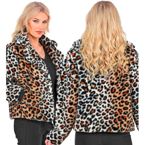 VESTE FEMME PELUCHE LEOPARD XXL