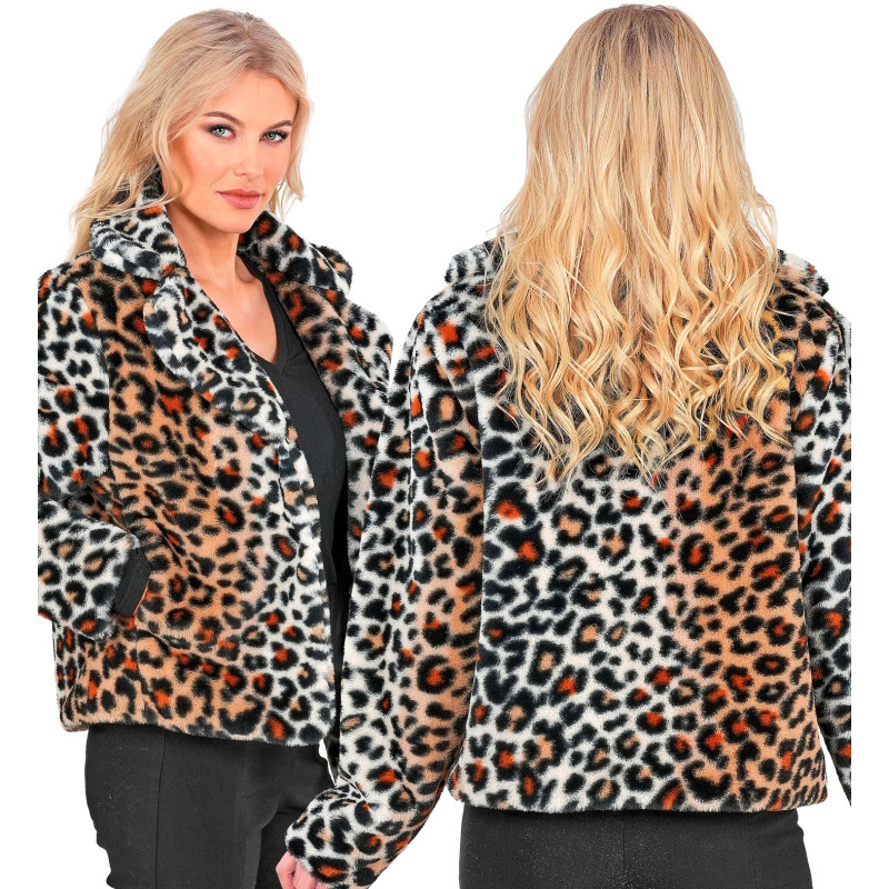 VESTE FEMME PELUCHE LEOPARD XXL