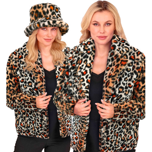 VESTE FEMME PELUCHE LEOPARD XXL