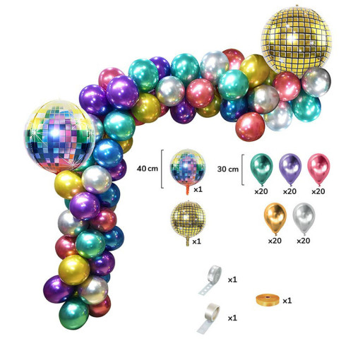 KIT 102 BALLONS DISCO+ACCESSOIRES