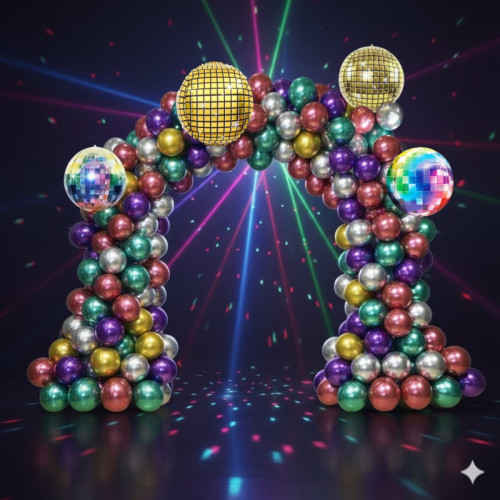 KIT 102 BALLONS DISCO+ACCESSOIRES