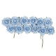 12 ROSES PAPIER BLEU CIEL/TIGE