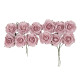 12 ROSES PAPIER VIEUX ROSE/TIGE