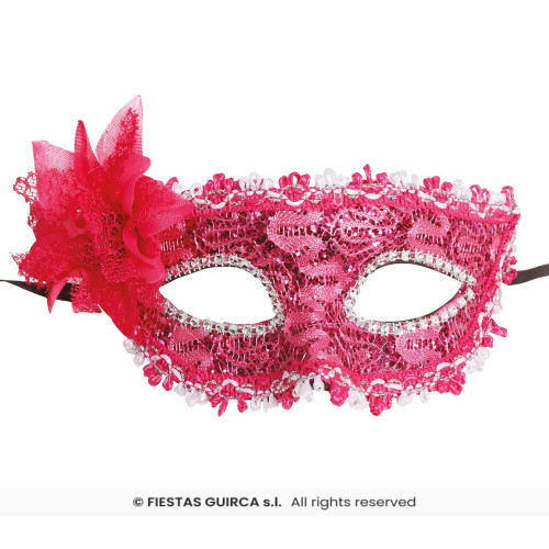 LOUP FUSCIA AVEC FLEUR
