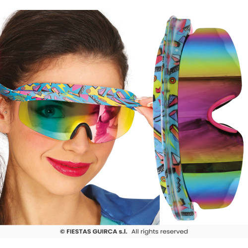 LUNETTES 80S BLEU ET VERT