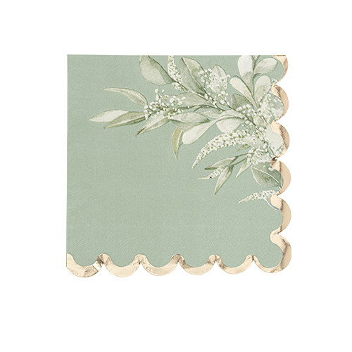 16 SERVIETTES GREENERY