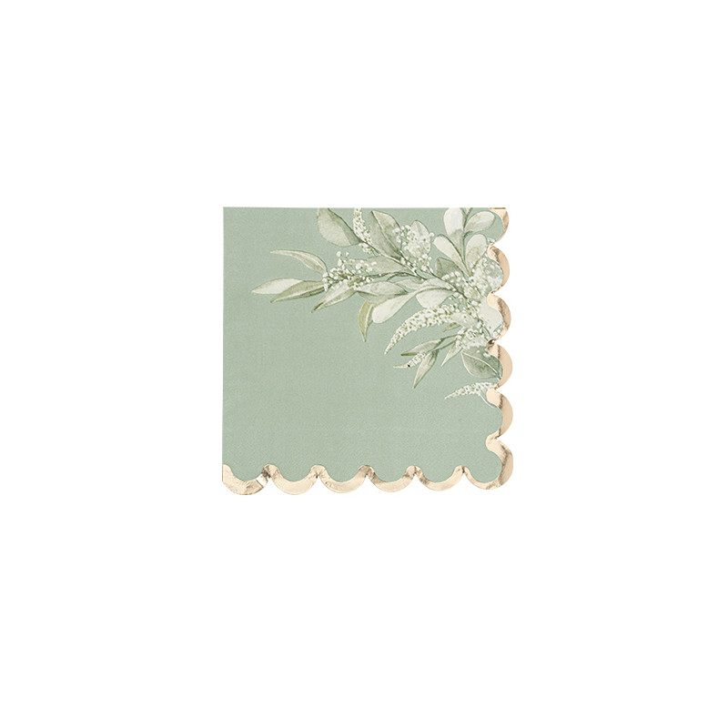 16 SERVIETTES GREENERY