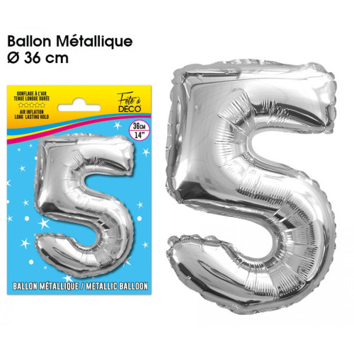 BALLON METALLIQUE CHIFFRE 5
