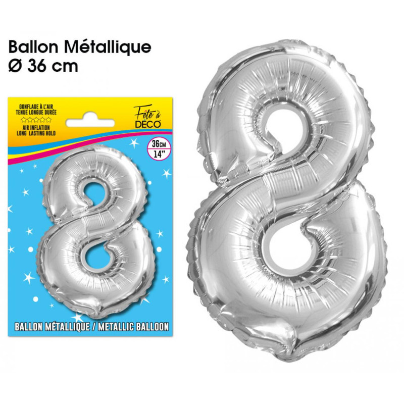 BALLON METALLIQUE CHIFFRE 8