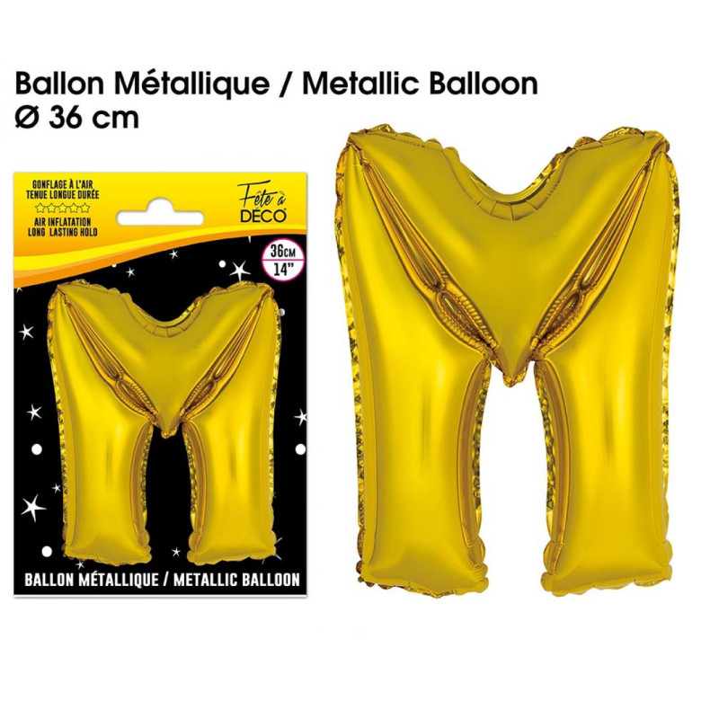 BALLON METAL.OR LETTRE M