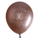 6 BALLONS AGE 30 ANS ROSE GOLD