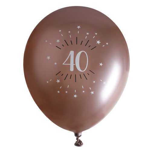 6 BALLONS AGE 40 ANS ROSE GOLD