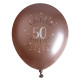 6 BALLONS AGE 50 ANS ROSE GOLD