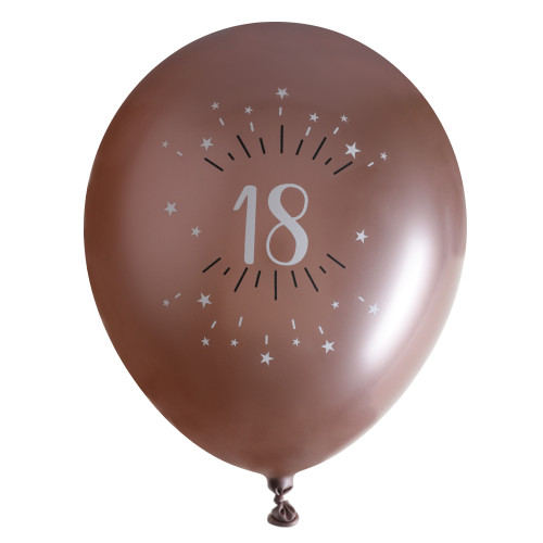 6 BALLONS AGE 18 ANS ROSE GOLD