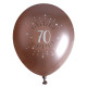 6 BALLONS AGE 70 ANS ROSE GOLD