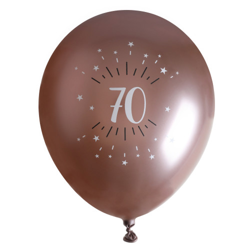 6 BALLONS AGE 70 ANS ROSE GOLD