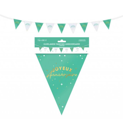 GUIRL FANION ANNIVERSAIRE VERT