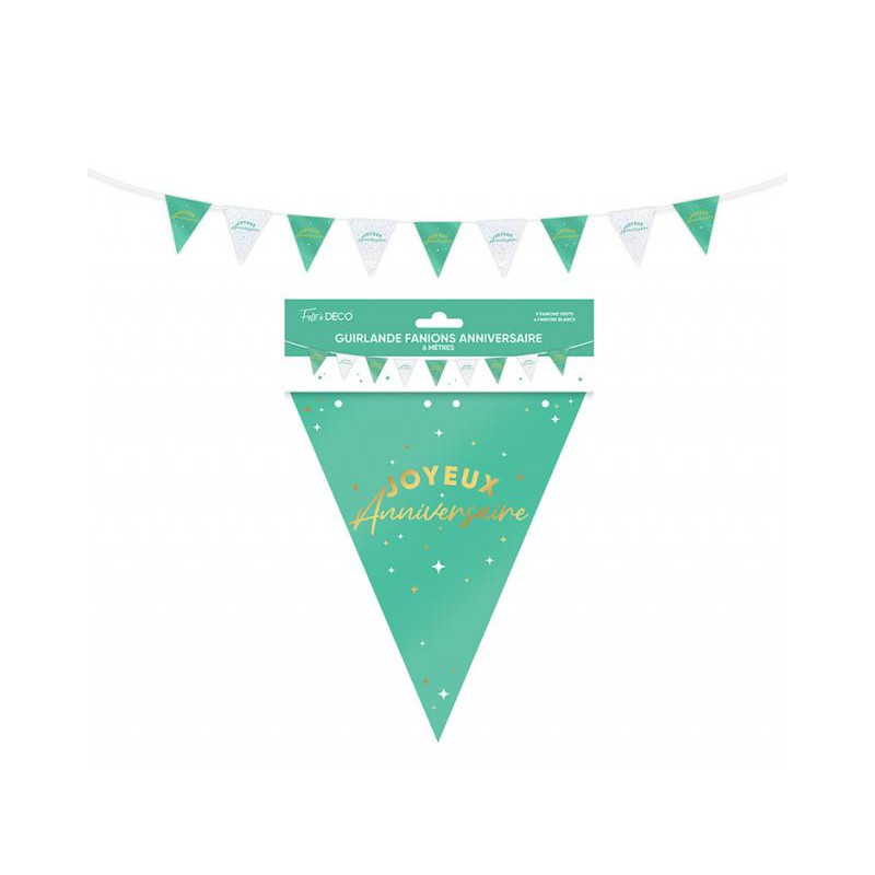GUIRL FANION ANNIVERSAIRE VERT