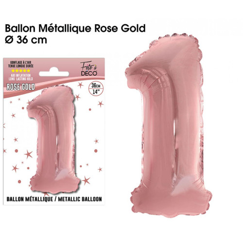 BALLON METAL R.GOLD CHIFFRE 1