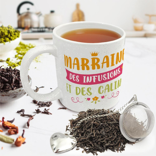 COFFRET MUG BOULE A THE MARRAINE