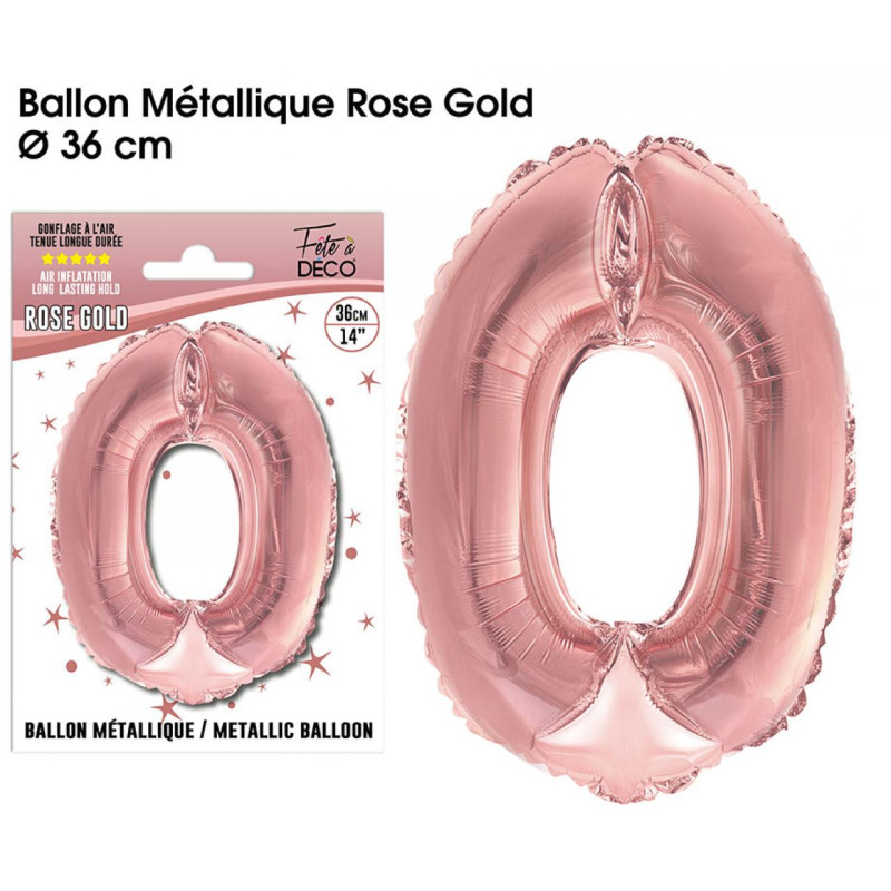 BALLON METAL R.GOLD CHIFFRE 0
