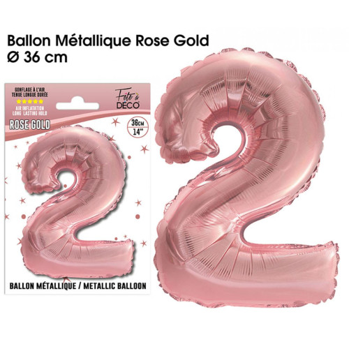 BALLON METAL R.GOLD CHIFFRE 2