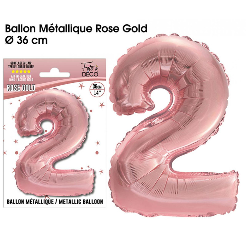 BALLON METAL R.GOLD CHIFFRE 2
