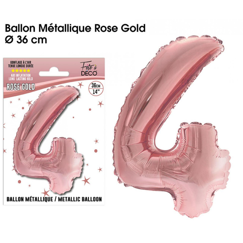 BALLON METAL R.GOLD CHIFFRE 4