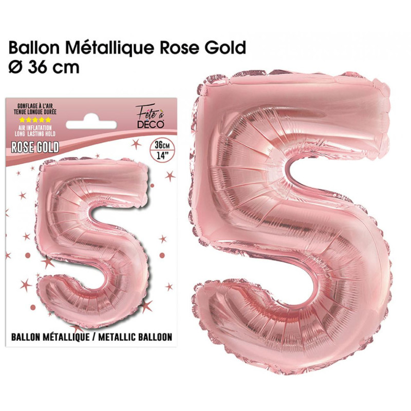 BALLON METAL R.GOLD CHIFFRE 5