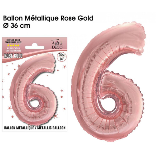 BALLON METAL R.GOLD CHIFFRE 6