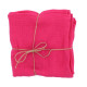4 SERVIETTES GAZ COTON FRAMBOISE