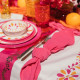 4 SERVIETTES GAZ COTON FRAMBOISE