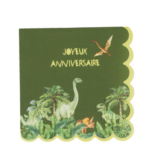 10 SERVIETTES DINO 33X33CM