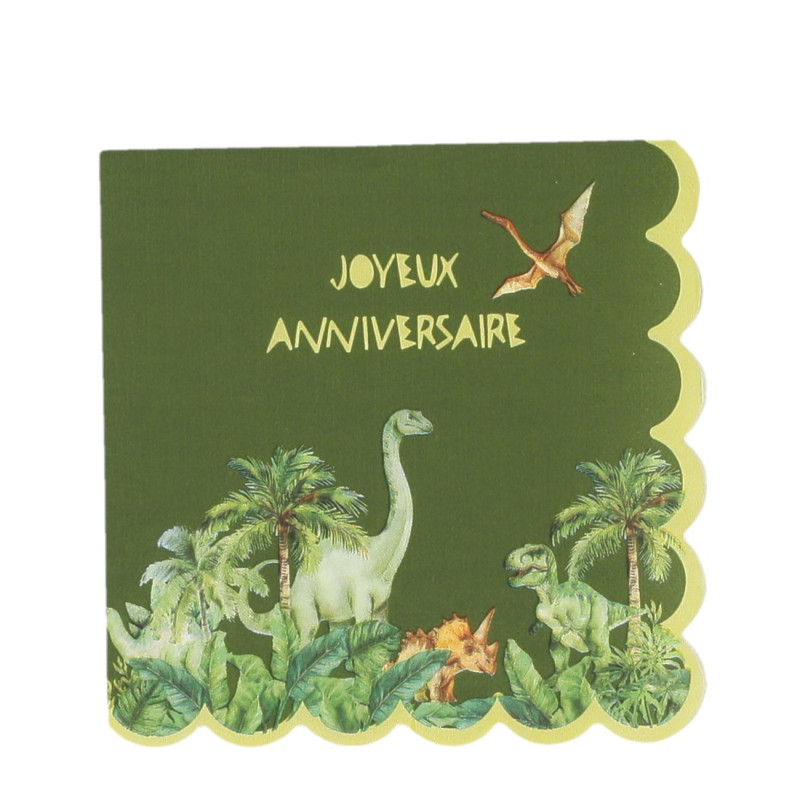 10 SERVIETTES DINO 33X33CM