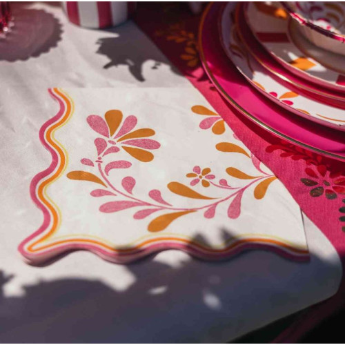 16 SERVIETTES PINK LIMONADE