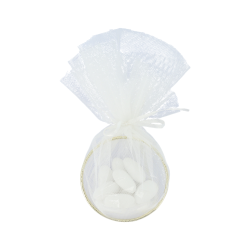 4 ANNEAUX DRAGEES BLANC